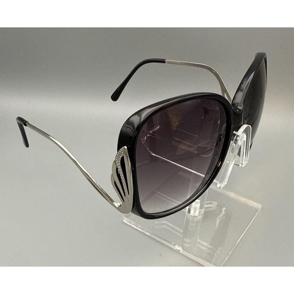 Baroque Oversize Vintage Square black/Silver Sunglasses-butterfly arms-Italy